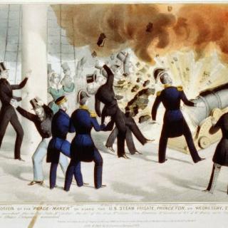 Awful explosion of the "peace-maker" on board the U.S. Steam Frigate, Princeton,