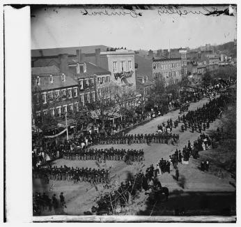 “Lincoln’s funeral on Pennsylvania Ave.” (Photo Source: Library of Congress) Lincoln's funeral on Pennsylvania Ave. Washington D.C, 1865. [Washington, D.C.:] Photograph. https://www.loc.gov/item/2017897828/.