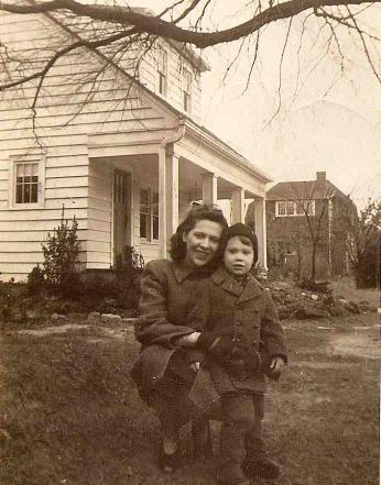 Fahey as a child, outside his Takoma Park home.