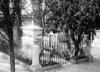 James Smithson's grave site in Italy; his plot is surrounded by an iron fence