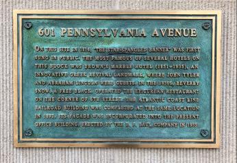 Oxidized plaque at 601 Pennsylvania Ave. (Source: Ethan Ehrenhaft)