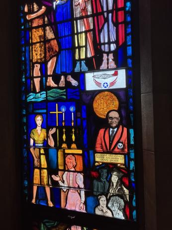 Stained glass window at Grace Episcopal Church in Silver Spring, Maryland. (Source: Ethan Ehrenhaft)