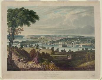 Painting of city of Washington, D.C. in the 1840s from the Navy Yard. Source: Library of Congress