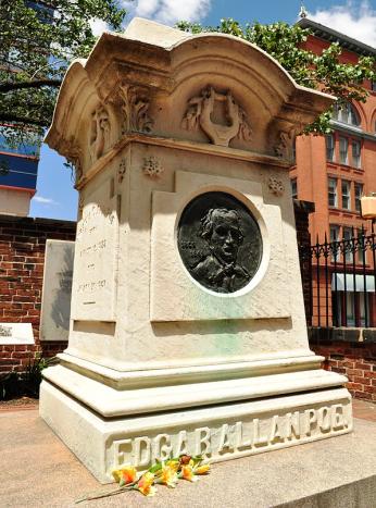 Edgar Allan Poe's modern marble monument