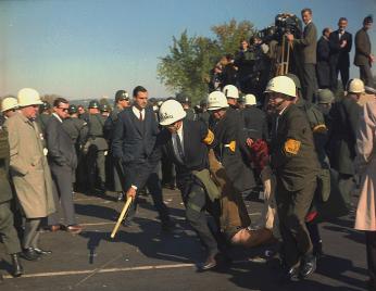 US Marshals drag a protestor away