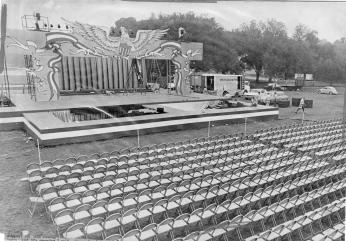 The stage set-up in preparation for Honor America Festivities