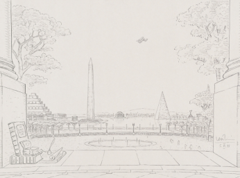 a view of the center of the mall as Krier would have redesigned it