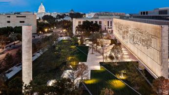 a bird's eye view of the eisenhower memorial