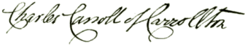 Charles Carroll of Carrollton signature