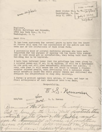 The typewritten letter from Newman