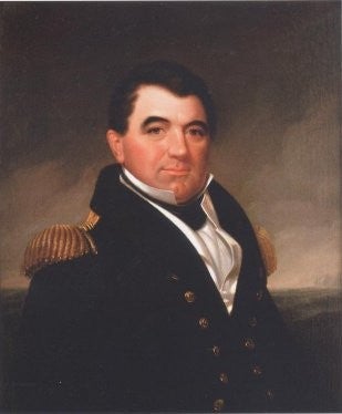 a portrait of a man in naval uniform, late 1700s
