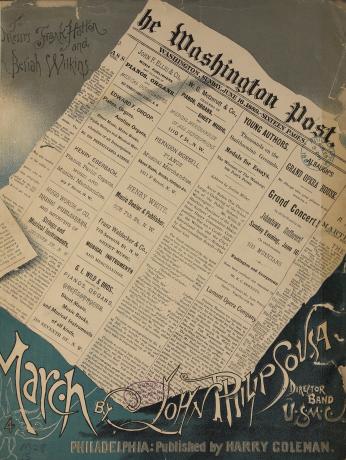 Sousa, John Philip. Washington Post. Harry Coleman, Philadelphia, 1889. Notated Music. https://www.loc.gov/item/sousa.200028287/.