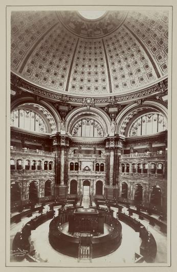 “Congressional Library. Public reading room” (Photo Source: Library of Congress) Handy, Levin C, photographer. Congressional Library. Public reading room. Washington D.C, ca. 1897. Photograph. https://www.loc.gov/item/2013646328/.