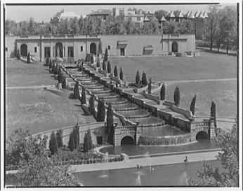 View of fountain at Meridian Hill Park, 1920 