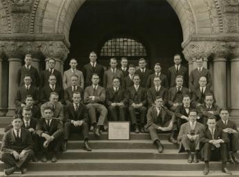 Harvard Law Review Staff Photo circa 1921-1922. Houston, in the back row, was the first Black editor of the review.