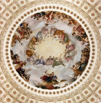 Brumidi's Apotheosis of Washington. (Photo source: Architect of the Capitol) Brumidi's Apotheosis of Washington. (Photo source: Architect of the Capitol)