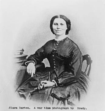 Clara Barton during the Civil War. Photo by Matthew Brady. (Source: Library of Congress) Clara Barton during the Civil War. Photo by Matthew Brady. (Source: Library of Congress)