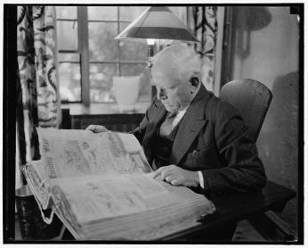 Clark Griffith, owner of the Washington Senators, reading the Evening Star. (Photo Credit: Harris & Ewing, Library of Congress) Clark Griffith, owner of the Washington Senators, reading the Evening Star. (Photo Credit: Harris & Ewing, Library of Congress)