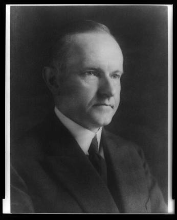 Black and white photograph of Calvin Coolidge