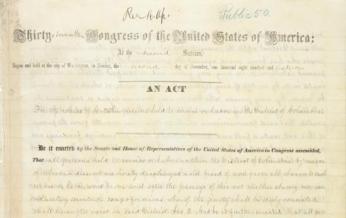 On April 16, 1862, President Abraham Lincoln signed a bill ending slavery in the District of Columbia. Passage of this law came 8 1/2 months before President Lincoln issued his Emancipation Proclamation. (Photo source: Wikipedia)