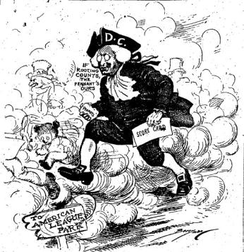 Washingtonians dashed to the ballpark for Opening Day in 1910 to see President Taft inaugurate the new season with a ceremonial first pitch. (Source: Evening Star newspaper, April 14, 1910)