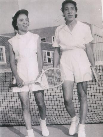 Roumania (left) and Margaret (right) Peters dominated the American Tennis Association in the 1940s. (Photo courtesy of Fannie Walker Weekes)