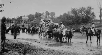 Fugitive African Americans fording the Rappahannock River, July-August 1862. (Source: Library of Congress) Fugitive African Americans fording the Rappahannock River, July-August 1862