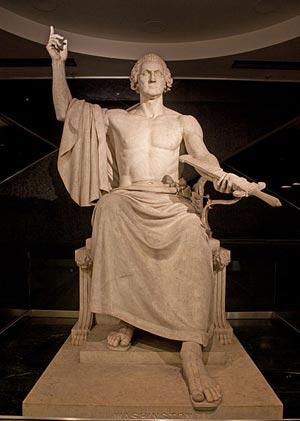 Horatio Greenough's classical George Washington sculpture. (Photo source: Wikipedia) Horatio Greenough's classical George Washington sculpture. (Photo source: Wikipedia)