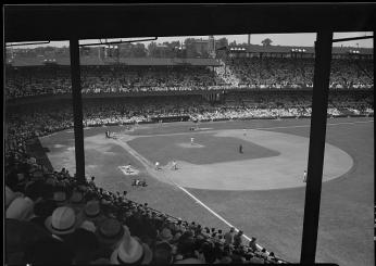 A view of Griffith Stadium from right field during a ballgame, 1933. (Photo Credit: Theodor Horydczak, Library of Congress)