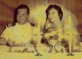 Wedding portrait of Freddie Traum and Josiane Aizenberg.