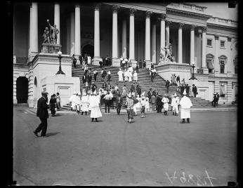 Klan members outside the U.S. Capitol in August 1925. (Source: Harris & Ewing Collection, Library of Congress) Klan members outside the U.S. Capitol in August 1925. (Source: Harris & Ewing Collection, Library of Congress)