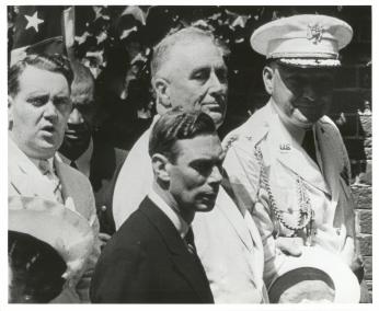   King George VI, President Roosevelt, and General Watson at Mount Vernon,  June 9, 1939. (Photo Source: FDR Presidential Library & Museum Flickr, used via Creative Commons Attribution 2.0 Generic License.)