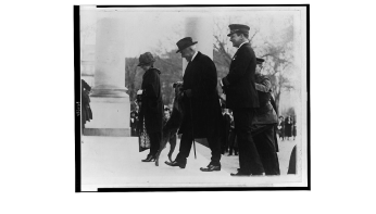 President Harding and "Laddie Boy" were devoted to each other. The mutual devotion between President Harding and "Laddie Boy" was the stuff of front-page headlines. (Photo credit: Library of Congress, LOT 12282, v. 1)