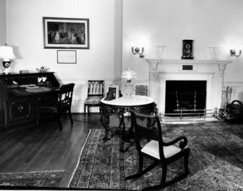 View of a sitting area in the Lincoln Bedroom at the White House