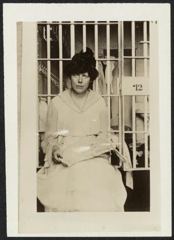 Lucy Burns at Occoquan Workhouse, 1917. (Source: Library of Congress)