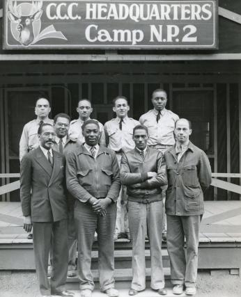 CCC Workers at Camp NP-2 in Gettysburg, Pennsylvania. (Source: National Archives Catalog)