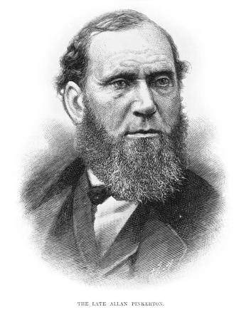 Allan Pinkerton sketch printed in Harpers, 1884. (Source: Wikipedia)