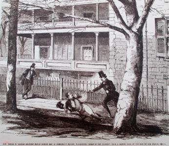 Sketch of Daniel Sickles shooting Philip Barton Key (Source: Historical Society of Washington)