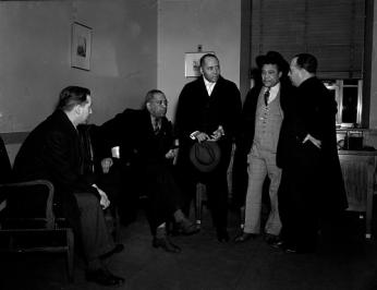 Charles Hamilton Houston meets with other Civil Rights leaders to demand an end to violence aganist Black sharecroppers Charles Hamilton Houston meets with other Civil Rights leaders to demand an end to violence aganist Black sharecroppers