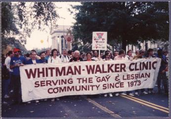 Whitman-Walker Clinic in the Second March on Washington for Lesbian and Gay Rights. (Photo courtesy of Whitman-Walker Health.) Friendship archway