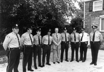 Alexandria Police with President Gerald Ford, 1974.