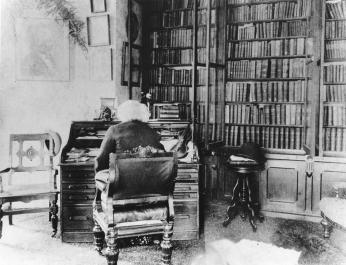 Frederick Douglass in his library at Cedar Hill in Anacostia.