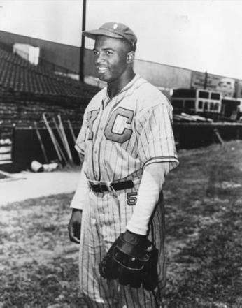 Jackie Robinson tied a National Negro League record by going 7 for 7 at the plate in a June 24, 1945 doubleheader against the Homestead Grays in Washington. (Photo source: Library of Congress, American Memory)