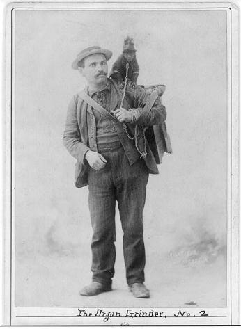 An Organ Grinder similar to one you might have seen on the streets of Washington in the late 19th century. (Photo source: Library of Congress)