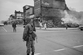 National Guard patrols Washington, D.C. in the aftermath of the 1968 riots. (Source: Library of Congress)