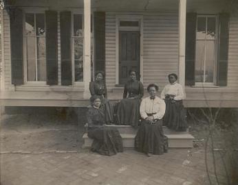 Nannie Helen Burroughs and others, group portrait at the National Training School