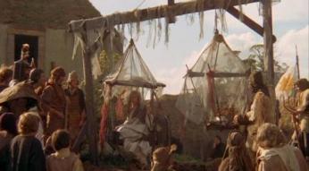 It's unclear what evidence was brought against Rebecca, although weighing the same as a duck certainly didn't help her case. (Image source: Monty Python and the Holy Grail) It's unclear what evidence was brought against Rebecca, although weighing the same as a duck certainly didn't help her case. (Image source: Monty Python and the Holy Grail)