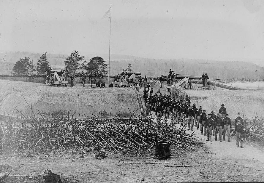 Union soldiers at Fort Stevens in 1864. (Source: Library of Congress)