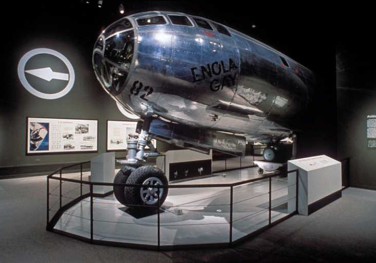 The Enola Gay plane in its final exhibition