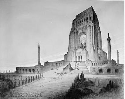 sketch by Geddes of the Mothers Memorial